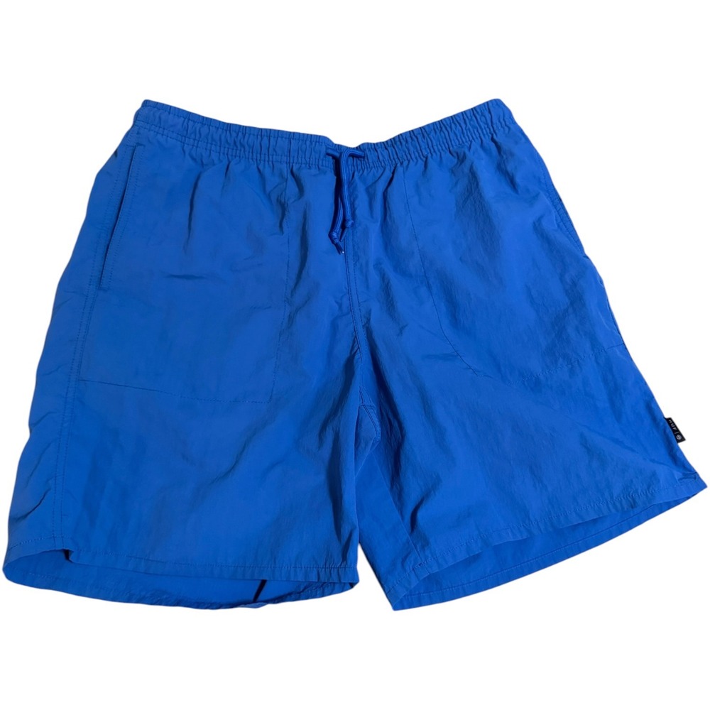 HUF Pacific Easy Shorts Men's Oil Blue Nylon Skate Swim Shorts Zip Pocket